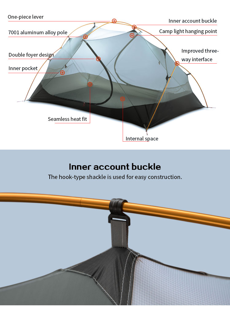 Cheap Goat Tents 3F UL GEAR 2 Person Camping Tent Ultralight Kamp Tents tenda tente barraca de acampamento Tents 